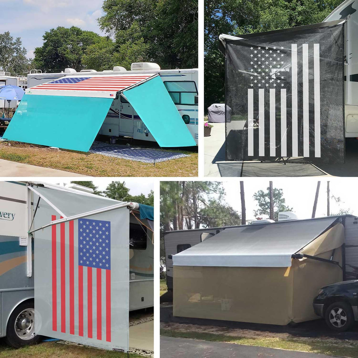 RV Awning Side Sun Shade Screen for Motorhome Camper Trailer Sunshade