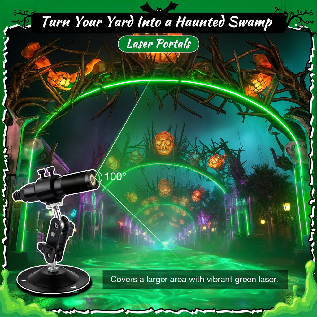Green Laser Line Projector for Halloween Swamp Party Decoration