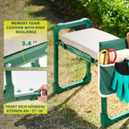Saker Garden Kneeler and Seat Foldable Gardening Stool with Extendable Legs