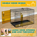 Large Dog Crate 42 Inch Foldable Double Door Dog Cage Pet Kennel