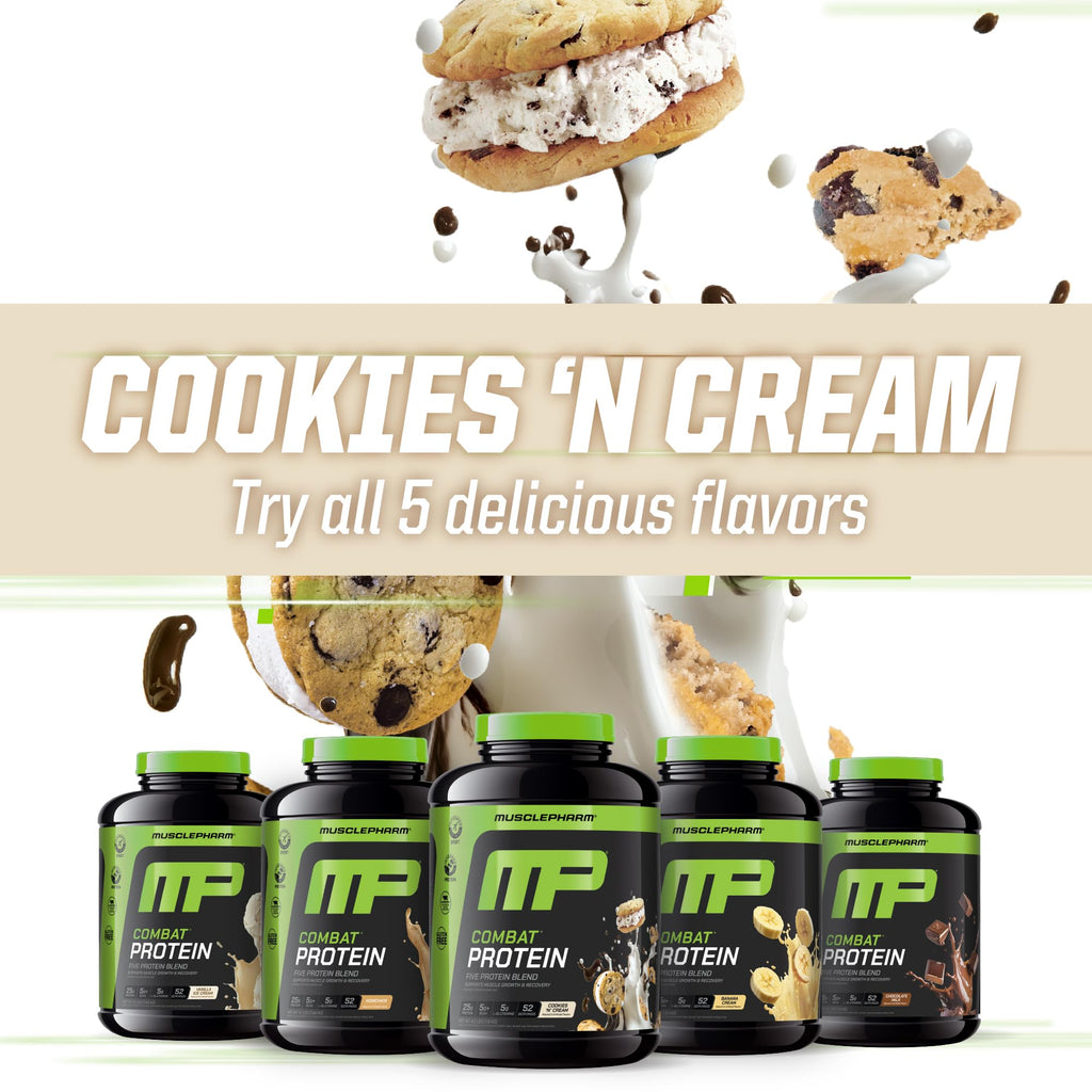 Muscle Pharm Combat Protein Powder | Cookies N Cream - 4.2 lb