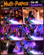 1000W Fog Machine, 4500CFM Output Smoke Machine with Disco Ball Lights, 18 Color LED Effects, Wireless Remote Control, Perfect for Halloween, DJ
