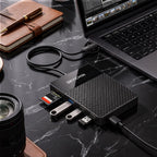 1TB External Hard Drive, USB C & USB 3.0 Multiport Hub+ SD/TF Card Reader 7-in-1 All in One, Docking Station, Multi-Function HDD for Windows, Mac