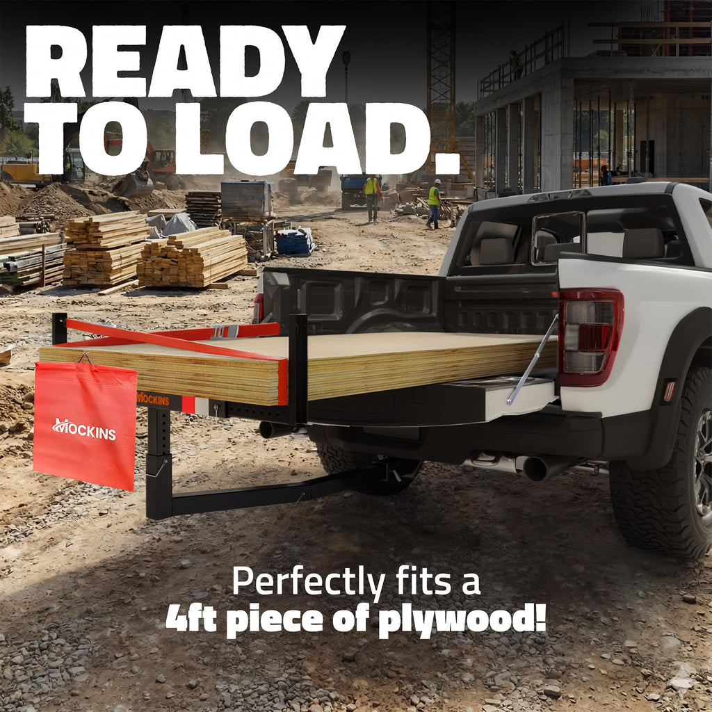 Mockins 2-in-1 All-Weather 750 Lbs Capacity Truck Bed Extender Hitch Mount