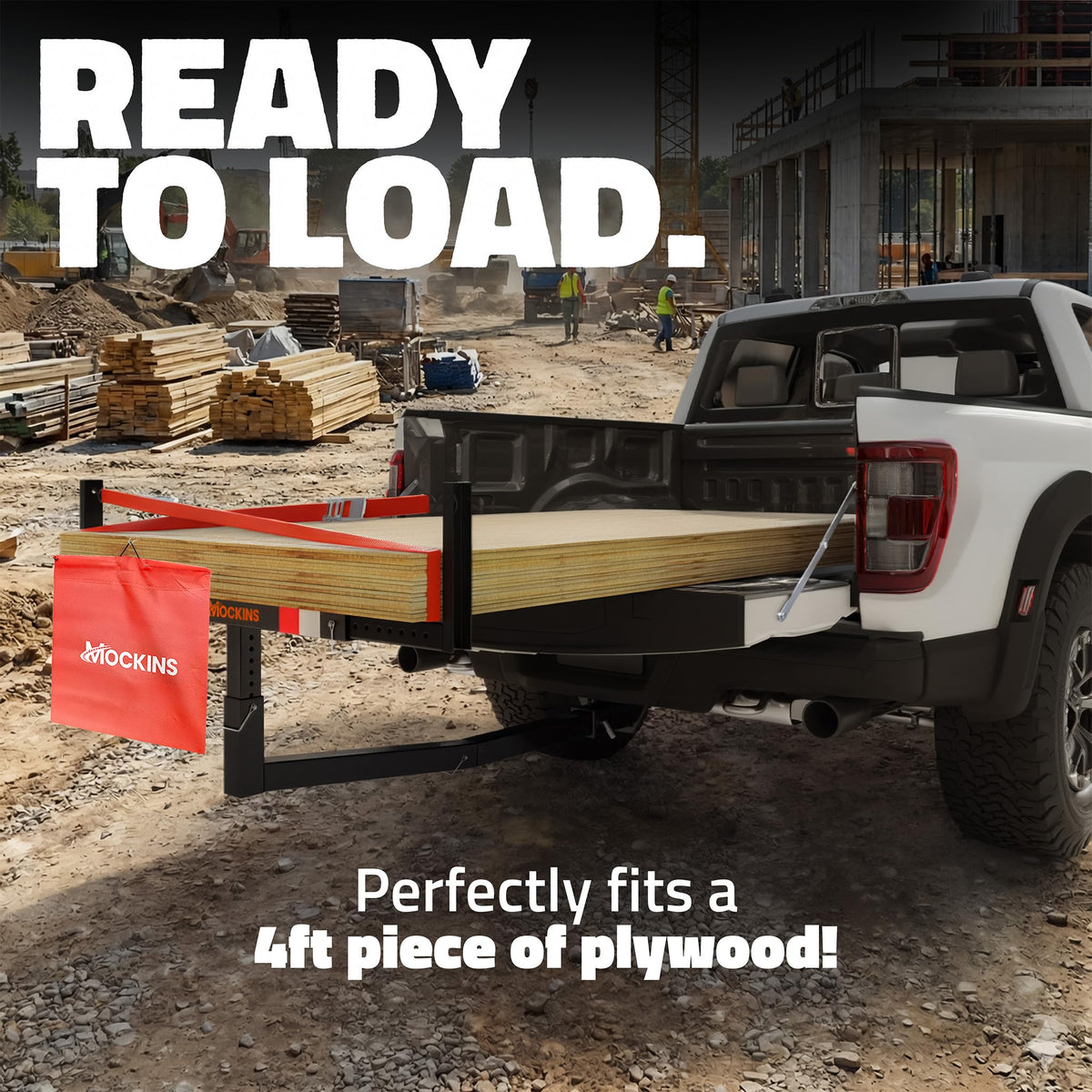 Mockins 2-in-1 All-Weather 750 Lbs Capacity Truck Bed Extender Hitch Mount