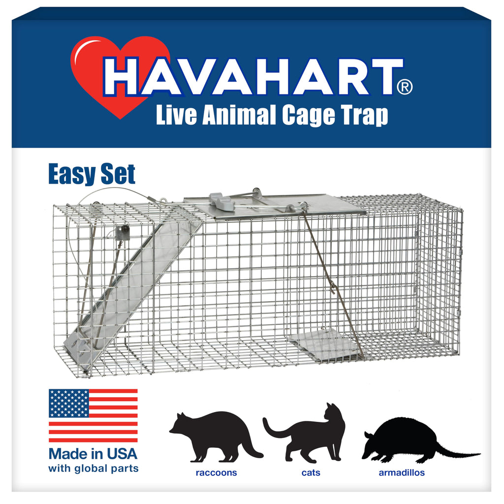 Havahart 1085 Large 1-Door Easy Set Humane Live Animal Trap for Armadillos, Cats, Groundhogs, Muskrats, Opossums, Raccoons, Skunks - Havahart Live
