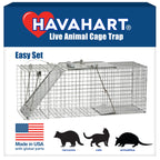 Havahart 1085 Large 1-Door Easy Set Humane Live Animal Trap for Armadillos, Cats, Groundhogs, Muskrats, Opossums, Raccoons, Skunks - Havahart Live