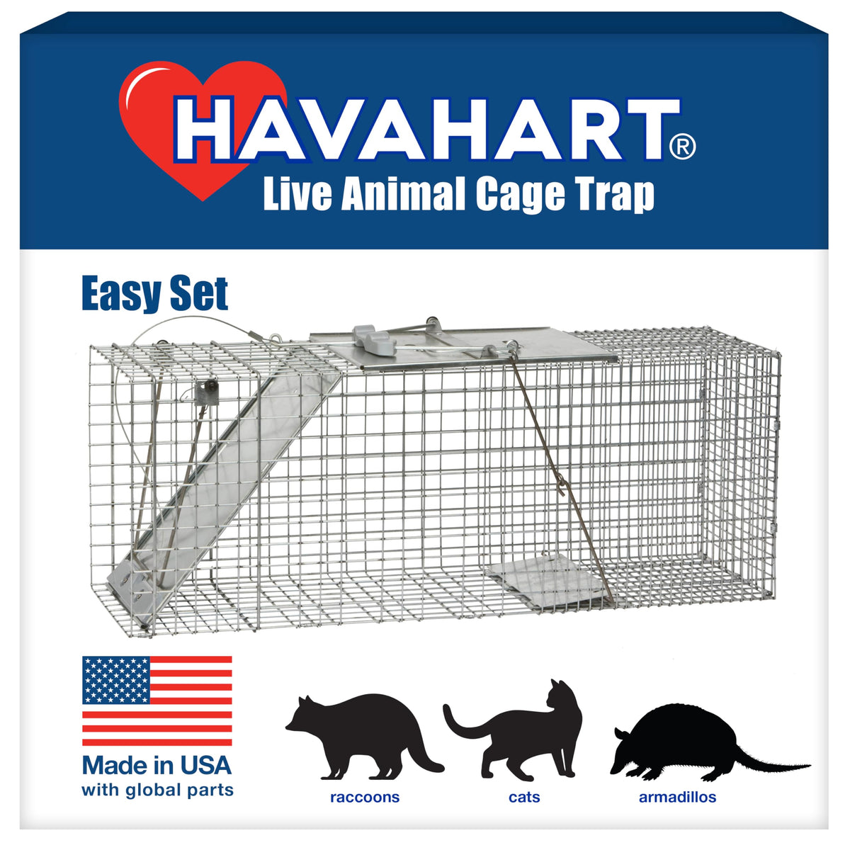 Havahart 1085 Large 1-Door Easy Set Humane Live Animal Trap for Armadillos, Cats, Groundhogs, Muskrats, Opossums, Raccoons, Skunks - Havahart Live