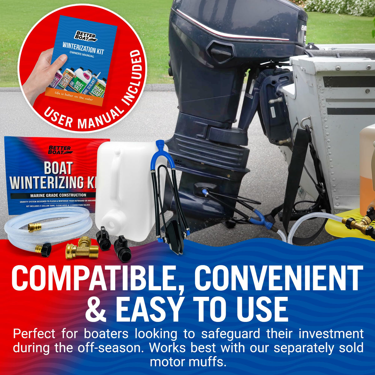 Boat Winterizing Kit and RV Winterizing Kit, 5-Gallon Antifreeze Tank