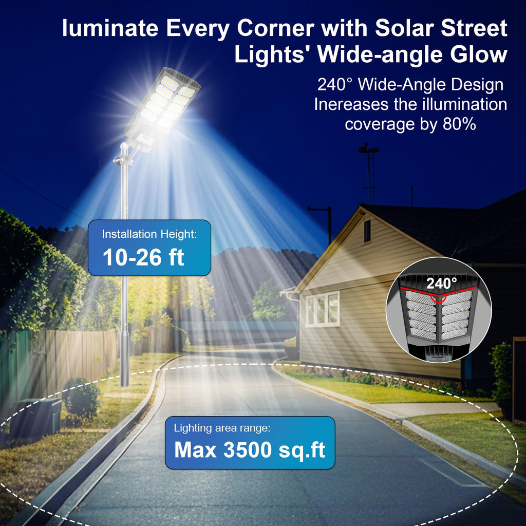 Solar Street Light Outdoor Waterproof Pole Led Solar Lights for Yard