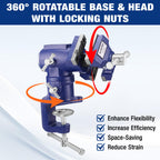 WORKPRO Dual Jaws Table Vise 2.5" & 1.5", 360° Swivel Clamp-On Bench Vise