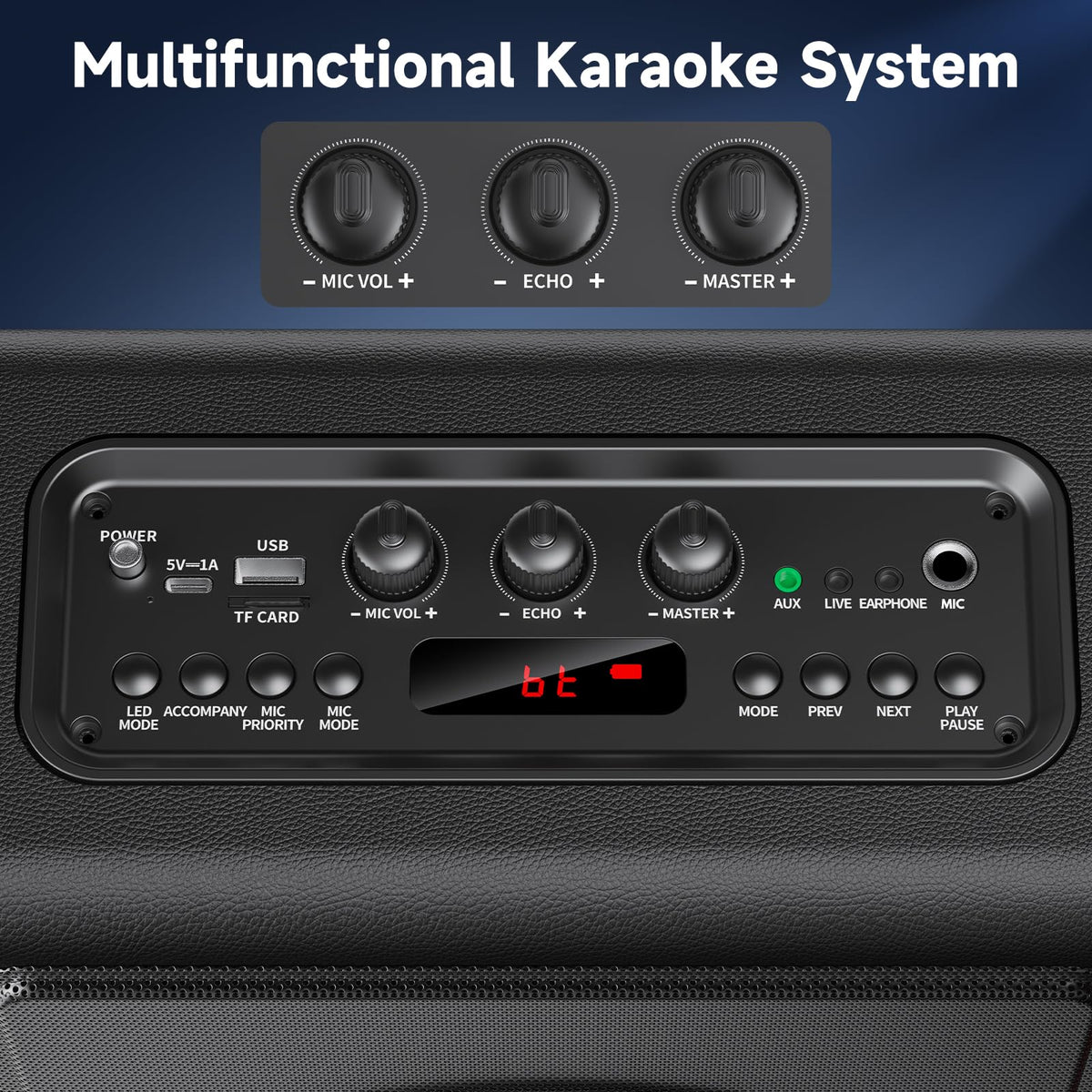 Karaoke Machine for Adults with 3 Wireless Microphones, 300W PA System