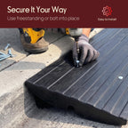 Pyle Car Driveway Curbside Bridge Ramp - Heavy Duty Rubber Threshold Curb Ramp, Used for Loading Dock, Garage, Sidewalk, Truck, Scooter, Bike