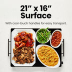 Chefman Electric Warming Tray with Adjustable Temperature Control, Perfect For Buffets, Restaurants, Parties, Events, and Home Dinners, Large 21” x