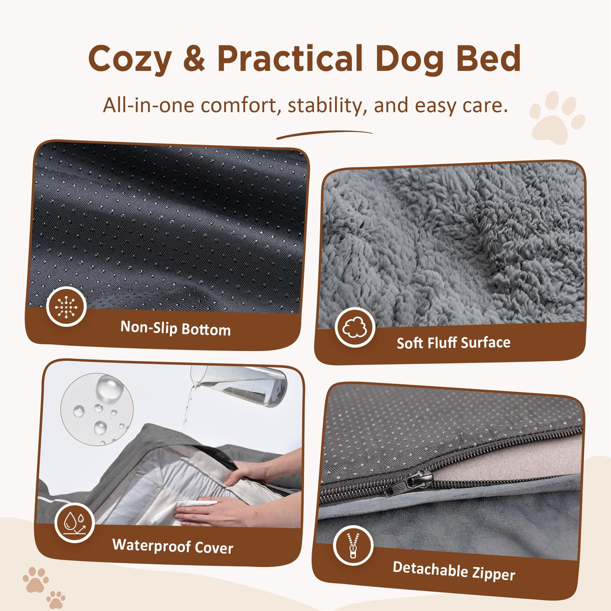 Comfort Expression Waterproof Orthopedic Dog Bed for Extra Large Dogs