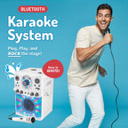 Singing Machine Portable Karaoke Machine for Adults & Kids with Wired Microphone, White - Built-In Speaker, Bluetooth with LED Disco Lights - Karaoke