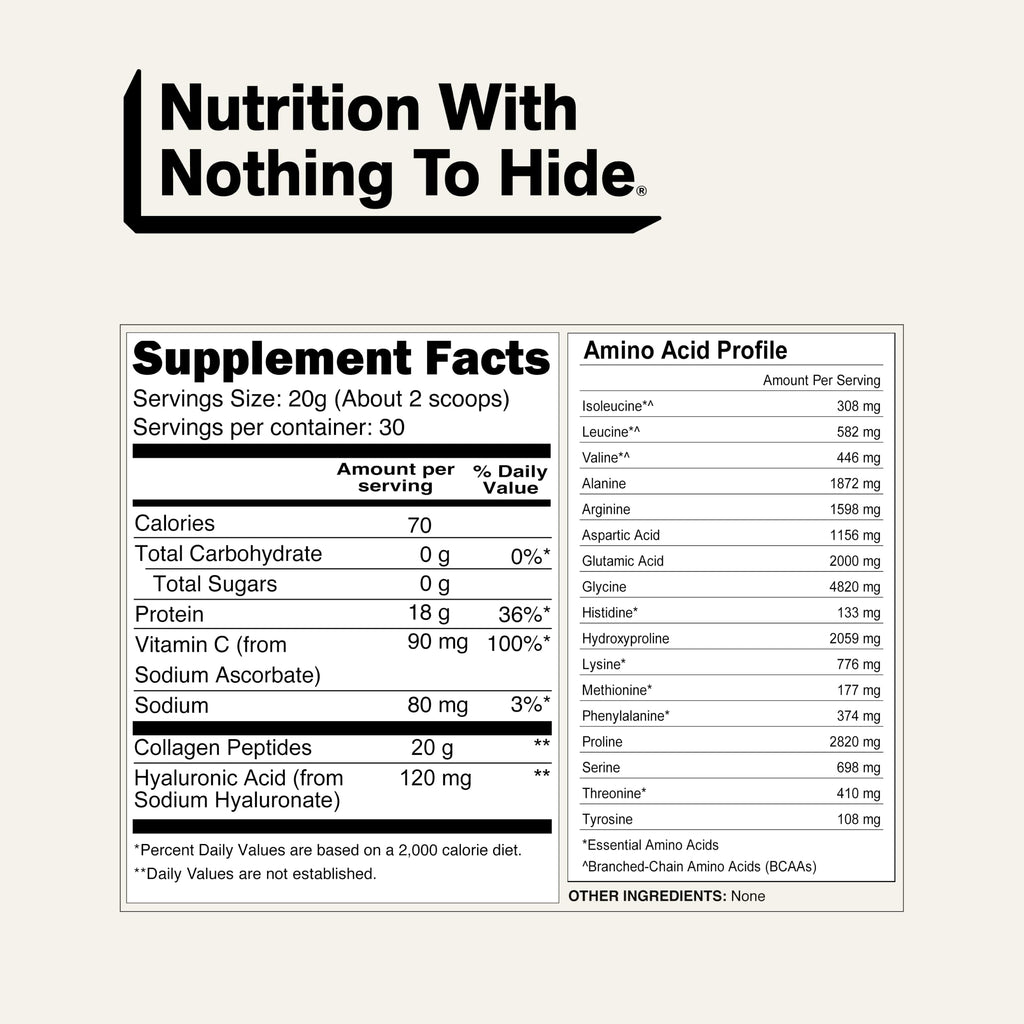 NAKED Collagen Advanced - Peptides Protein Powder, Hyaluronic Acid, Vitamin C, Pasture-Raised, Grass-Fed Hydrolyzed Collagen Supplement, Paleo