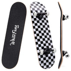 WhiteFang Skateboards for Beginners, Complete Skateboard 31 x 7.88, 7 Layer Canadian Maple Double Kick Concave Standard and Tricks Skateboards for