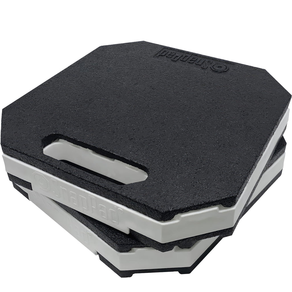 StakPad RV Leveling Blocks – Precise Fit for Class A, B & C Motorhomes, Fifth Wheels, Travel Trailers & More – 12x12” – Bigger Surface Area, More