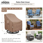 Patio Chair Covers for Outdoor Furniture Waterproof 4 Pack, Heavy Duty Waterproof Outdoor Swivel Chair Cover (30"W x34"D x36"H - Brown)