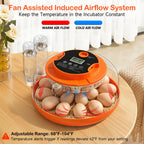 18 Egg Incubators for Hatching Eggs, Automatic Egg Turning and Humidity Control Incubator for Hatch Chicken Duck Quail Pigeon Pheasant Partridge Home