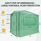 EAGLE PEAK 8x6 Easy Setup Pop Up Greenhouse, Clear/Green