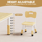 Adjustable Toddler Table and Chair Set, 31.5" L x 23.6" W Beige