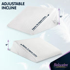 Wedge Pillow for Sleep Apnea, FSA Eligible Bed Wedge Pillow for Headboard, Acid Reflux, Snoring, Back Pain, and Post Surgery Recovery (12" and 9"