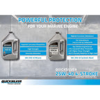 Quicksilver 25W-40 4-Stroke Marine Engine Oil for Outboards, 1 Gallon