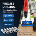 Self Centering Dowel Jig with Elongated Jaws & Extra Wide Clamp up to 6.7" - Precision Woodworking Made Effortless - Lasting Craftsmanship - Aluminum