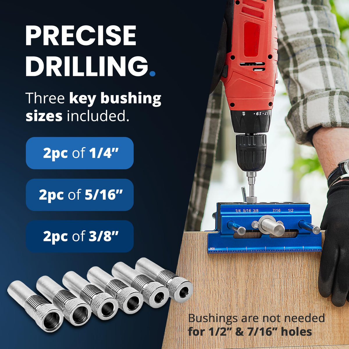 Self Centering Dowel Jig with Elongated Jaws & Extra Wide Clamp up to 6.7" - Precision Woodworking Made Effortless - Lasting Craftsmanship - Aluminum