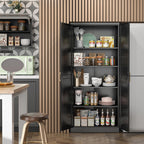 71"Metal Pantry Storage Cabinet with Doors & 4 Adjustable Shelves