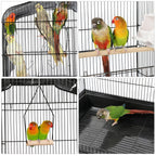 Yaheetech 64-Inch Open Top Bird Cage for Parakeets & Cockatiels, Black