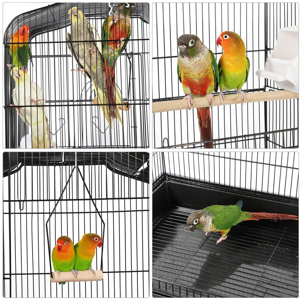 Yaheetech 64-Inch Open Top Bird Cage for Parakeets & Cockatiels, Black