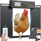 7W Solar Powered Automatic Chicken Coop Door, Aluminum Horizontal Dual-Door
