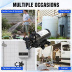 ECO-WORTHY 33-Series Industrial Water Pressure Pump 110V AC 4.0GPM 50PSI RV Fresh Water Diaphragm Pump include Garden Hose Adapters for Irrigation