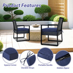 Outdoor Chair Cushions Set of 4 -Waterproof Outdoor Seat Cushions for Patio Furniture, Patio Chair Cushion with Handle and Ties, Square Out Door