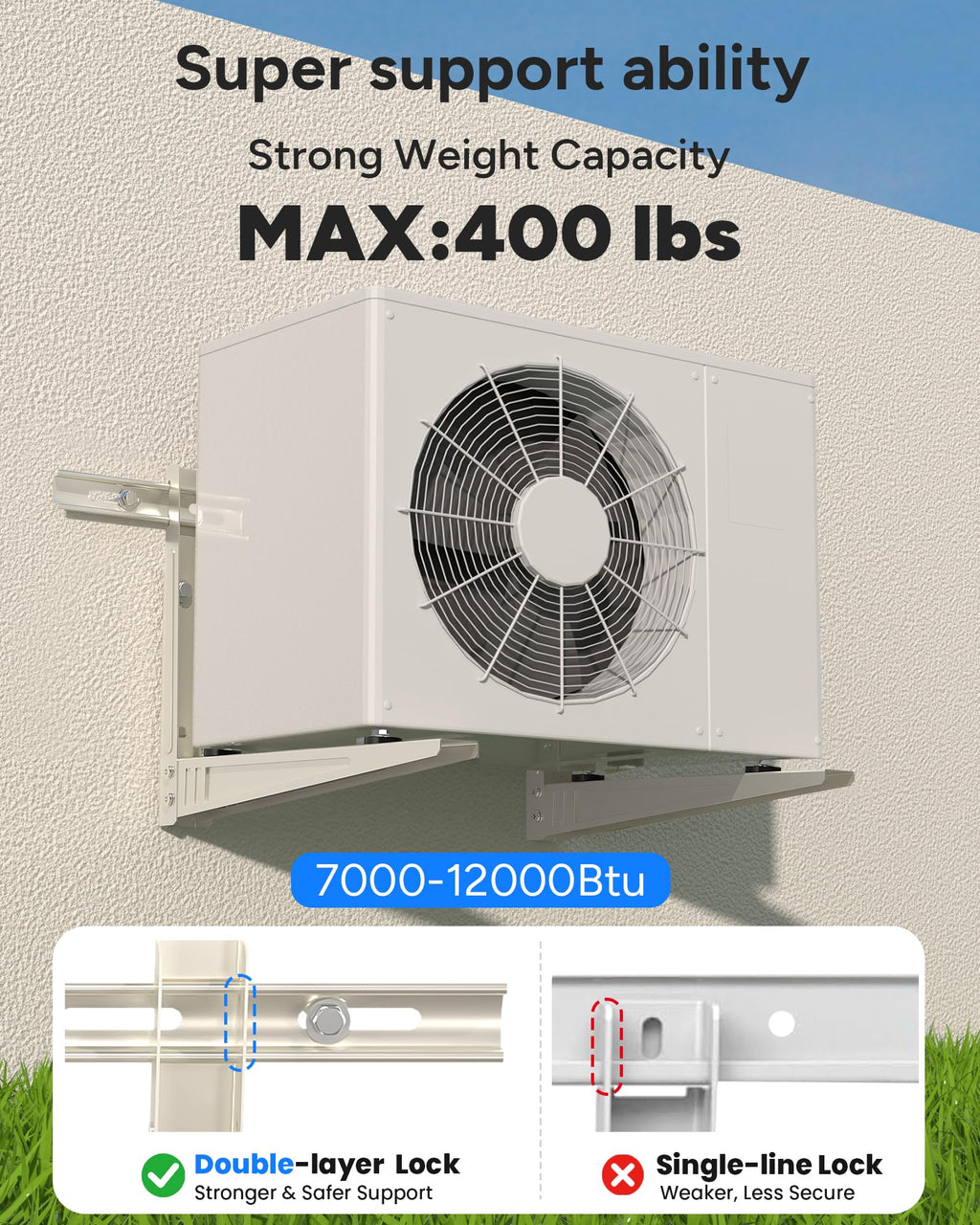 Mini Split Wall Mounting Bracket for 7000 BTU to 12000 BTU