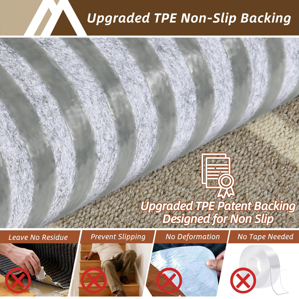 COSY HOMEER Soft Stair Treads 15pcs Non-Slip Carpet Mat 28inX9in,Beige