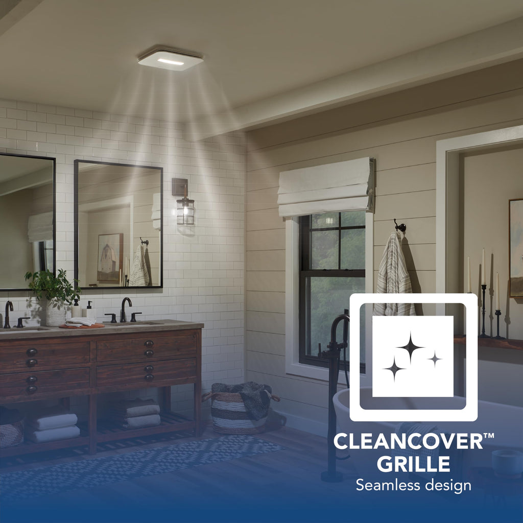 Broan-NuTone Bathroom Exhaust Fan – Retrofit Design Replaces Existing Fan Without Attic Access, Quiet 1.0 Sones, 110 CFM, Powerful Ventilation with 4