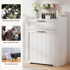 Pull Out Trash Can Cabinet, 2x13 Gallons Garbage Recycling Bin with Drawer