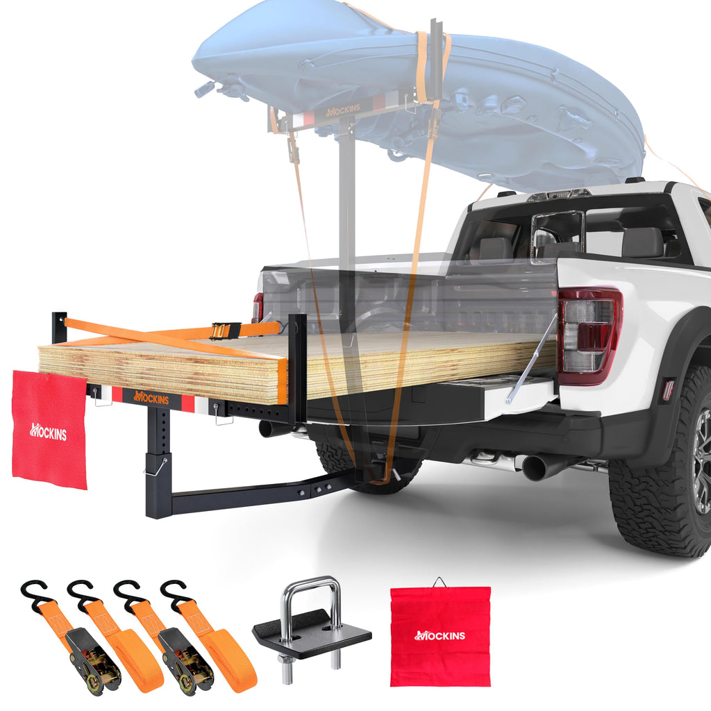 Mockins 2-in-1 All-Weather 750 Lbs Capacity Truck Bed Extender Hitch Mount