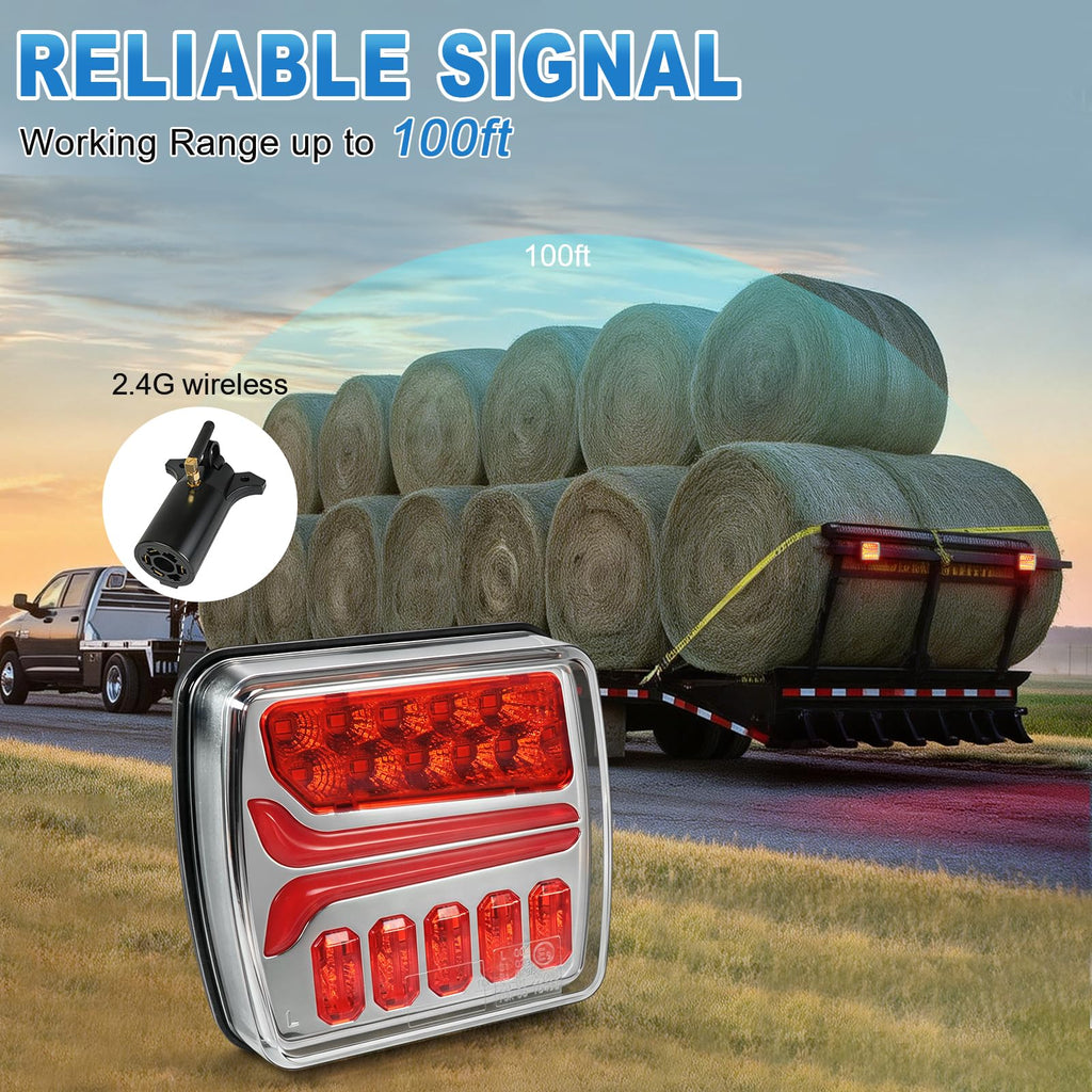 CD033 Magnetic Wireless Trailer Lights, LED Tow Light Kit