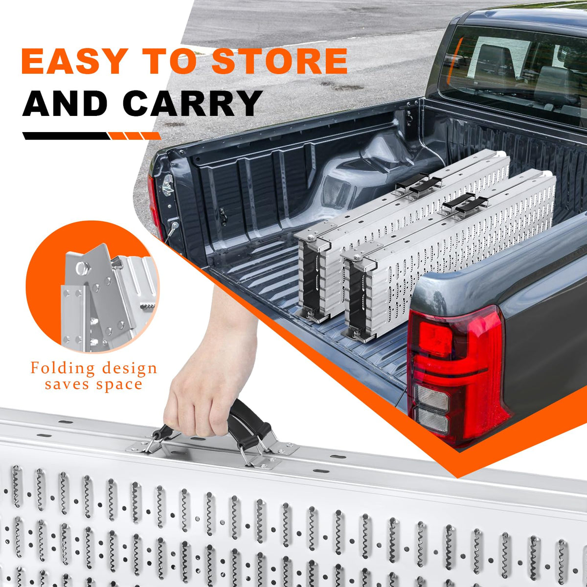 72.5" Heavy Duty Folding Loading Ramps, 1500lb Capacity, Ideal for Motorcycles, Lawn Mowers, ATVs, UTVs, and More – Pack of 2 with Safety Straps and