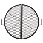 VEVOR X-Marks Fire Pit Grill Grate, Foldable Round Cooking Grate, Heavy Duty Steel Campfire BBQ Grill Grid with Handle and Support X Wire, Portable