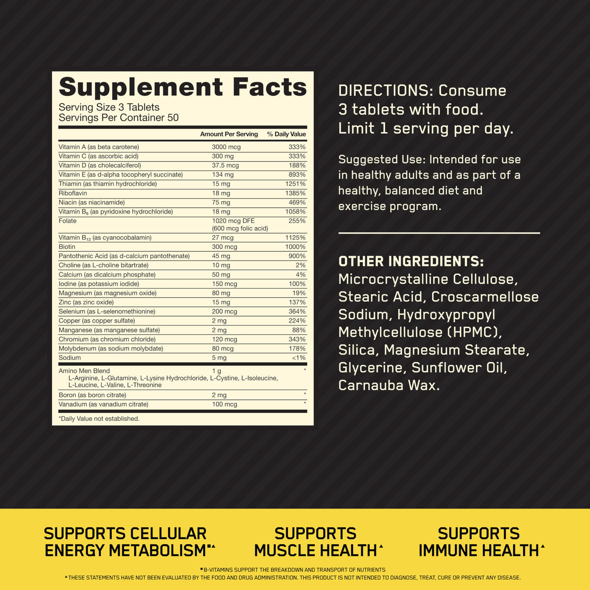 Optimum Nutrition Opti-Men Daily Multivitamin Supplement, 150 Ct