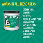 Bio-Clean Drain Septic 2# Can Cleans Drains- Septic Tanks - Grease Traps All Natural and 100% Guaranteed No Caustic Chemicals! Removes fats Oil and