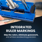 Self Centering Dowel Jig with Elongated Jaws & Extra Wide Clamp up to 6.7" - Precision Woodworking Made Effortless - Lasting Craftsmanship - Aluminum