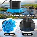 Pool Cover Pump, 850 GPH Pool Water Pump with 23 FT Drain Hose