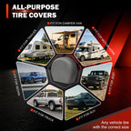 Explore Land Tire Covers 2 Pack Fit Tire Diameters 26-28.75 inch, Charcoal